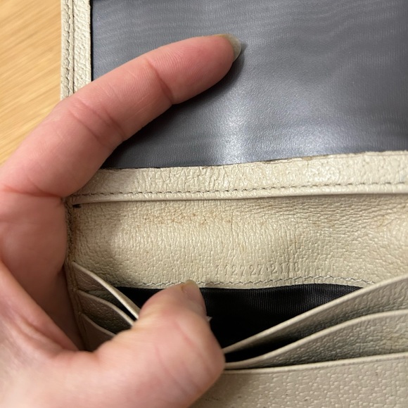Gucci GG Canvas Card Holder Wallet Beige Brown Monogram Gold Logo Plate - Picture 8 of 8